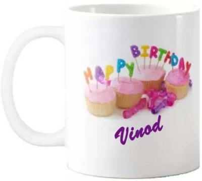 Exocticaa Happy Birthday Gift for Vinod HBD Quote 074 Ceramic Coffee Mug(325 ml)