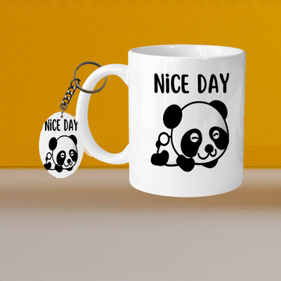 VM SHOPPING MALL VM Cats 01 L-O Ceramic Coffee Mug(325 ml, Pack of 2)