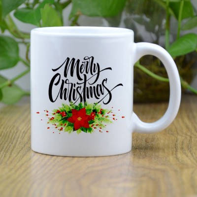 ZORI Premium Quality Merry Christmas Santa Printed Glossy Finished , White, 330ml Ceramic Coffee Mug(330 ml)