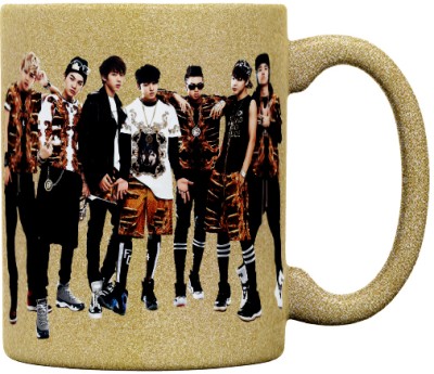 Plakasha creations Bts Coffee-MUG-011-GOLDEN Ceramic Coffee Mug(320 ml)