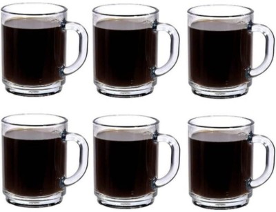 RKPL Mug31 Glass Coffee Mug(220 ml, Pack of 6)