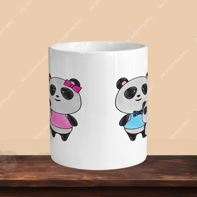 VM MALL 101_VM Panda Family R-A Ceramic Coffee Mug(329 ml)