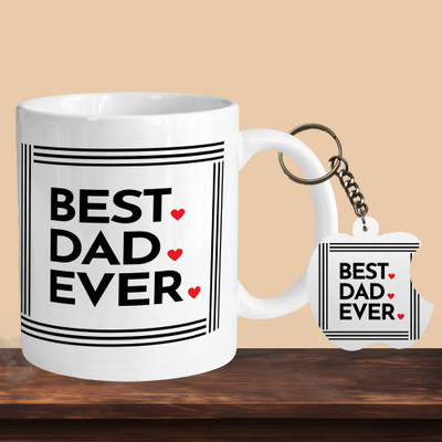 VM MALL 101_Best Dad Ever 04 R-A Ceramic Coffee Mug(330 ml, Pack of 2)