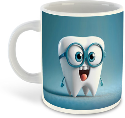 FLEXERSTYLE NEW2025-Dentist Printed White Coffee - D15 Ceramic Coffee Mug(325 ml)