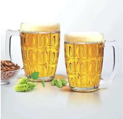 Dautaniya Italian Style Jumbo Glass Beer ( Transparent, Treo by Milton) Glass Beer Mug(400 ml, Pack of 2)