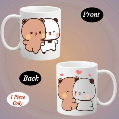 Riyanshi Enterprises Cute Bubu Dudu Printed Coffee High Quality Ceramic Coffee Best (330 ml) Ceramic Coffee Mug(330 ml)