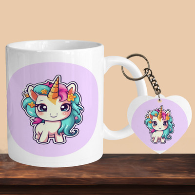 VM MALL 101_Unicorn R-H Ceramic Coffee Mug(330 ml, Pack of 2)