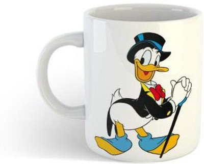 CHARMING Donald Duck CCD7 Cartoon Printed 11 oz White Ceramic Coffee Mug(330 ml)