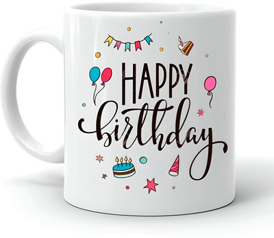 LoveGift Happy Birthday for Gift Ceramic Coffee Mug(350 ml)