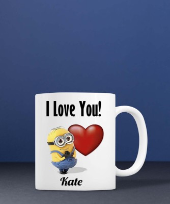 badri creations I Love You Kate Super White Coffee Ceramic Coffee Mug(350 ml)