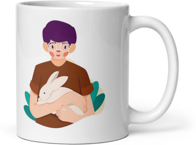 Mr UVD Boy With Rabbit_MUGG Ceramic Coffee Mug(350 ml)