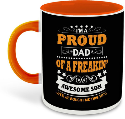 Daddy dream NEW-DadThemeDesignerPrinted-1857 Ceramic Coffee Mug(325 ml, Pack of 4)