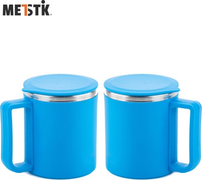 METSTIK Steel Tea Coffee Cup Set Stainless Steel, Plastic Coffee Mug(220 ml, Pack of 2)