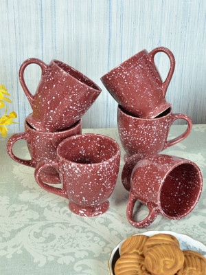 Fabinaliv FLMUG-1038 Ceramic Coffee Mug(280 ml, Pack of 6)