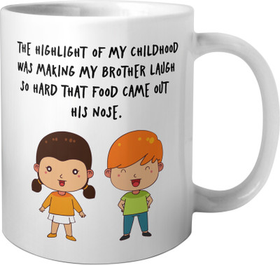 Phirki Studio PS-straight-bro-MUG84 Ceramic Coffee Mug(325 ml)