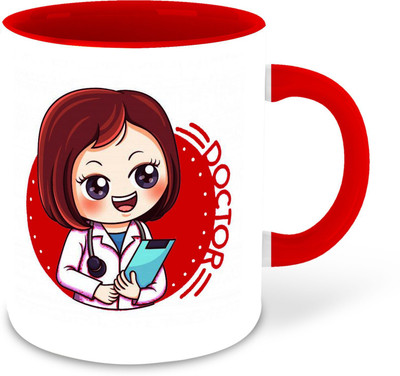 RADANYA PACK 2_Doctor-CM-10608 Ceramic Coffee Mug(352 ml, Pack of 2)