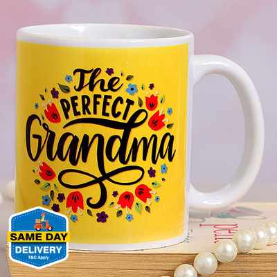 FNP The Perfect Grandma Printed Ceramic Ceramic Coffee Mug(325 ml)