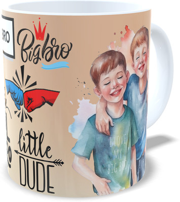 Vihaan Fashions Super Bro Printed for Brother Ceramic Coffee Mug(350 ml)