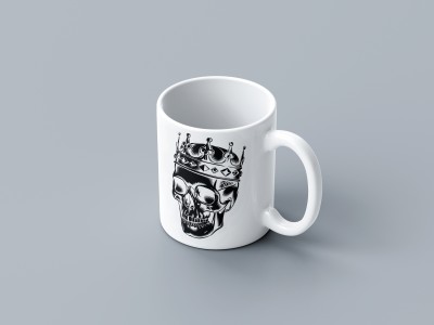 Lyric Gifts Premium Printed Coffee(Skull Design) Ceramic Coffee Mug(350 ml)