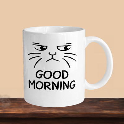 Hunter Studio 101_Good Morning Cat R Ceramic Coffee Mug(330 ml)