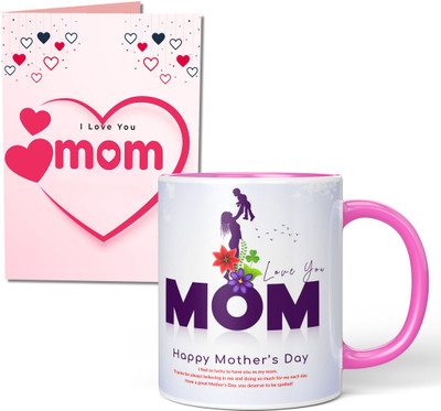 DojaBeauty By TrendoPrint Printed Ceramic Pink Coffee for Mother's Day-325MDM55 Ceramic Coffee Mug(350 ml)