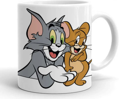 SSE Tom And Jerry Printed Ceramic Coffee (330 ml) Ceramic Coffee Mug(330 ml)