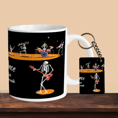 VM MALL 101_Just Dance R-R Ceramic Coffee Mug(330 ml, Pack of 2)
