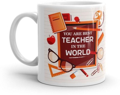 Dezzbee You Are The Best Teacher In The World Printed Ceramic Coffee Mug(330 ml)