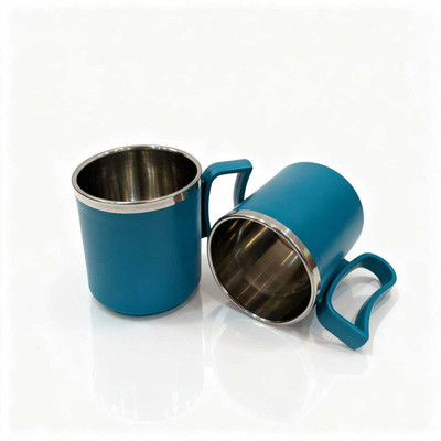 Mugify Milk and Coffee Combo Stainless Steel Coffee Mug(275 ml, Pack of 2)