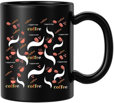 BLISSart New_Premium_coffee ceramic mug_hh668 Ceramic Coffee Mug(350 ml, Pack of 4)