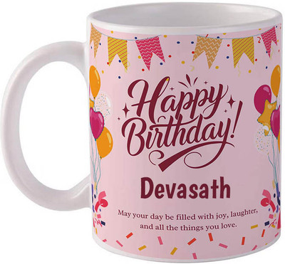GIFTUATION Happy birthday Devasath / Gift for birthday Ceramic Coffee Mug(325 ml)