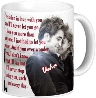 GNS Romantic Gift for Usha I Love You 088 Ceramic Coffee Mug(325 ml)