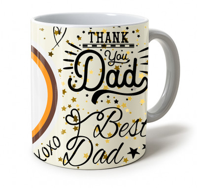 Vihaan Fashions Handsome Father Affirmation Printed Ceramic Coffee Mug(350 ml)