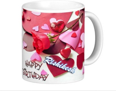 Exocticaa Romantic Happy Birthday Gift for Rishikesh I Love You 091 Ceramic Coffee Mug(325 ml)