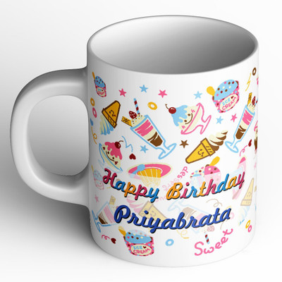 Abaronee 1010_Priyabrata Happy Birthday b002 Ceramic Coffee Mug(350 ml)