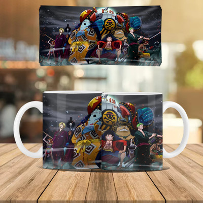 MITTRA Indiacraft One Piece All 10 Members Printed Ceramic Coffee Mug(330 ml)