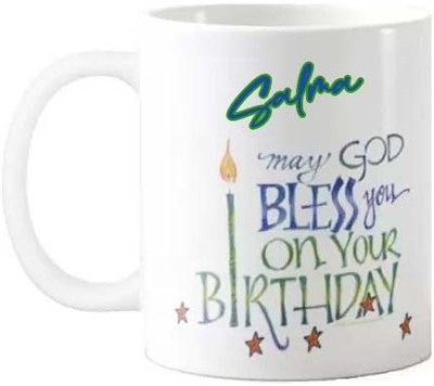 Exocticaa Happy Birthday Gift for Salma HBD Quote 096 Ceramic Coffee Mug(325 ml)