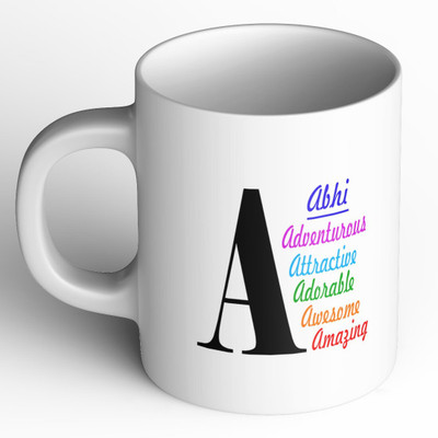 Abaronee 1010_Abhi c001 in name Ceramic Coffee Mug(350 ml)