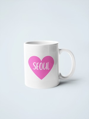 Epic Merch Seoul Heart Ceramic Coffee Mug(350 ml)