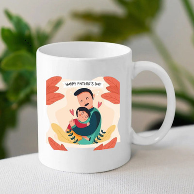 Majestic Blue Joy Ceramic White mug pack of 2 Customized designs_JHG408 Ceramic Coffee Mug(350 ml, Pack of 2)