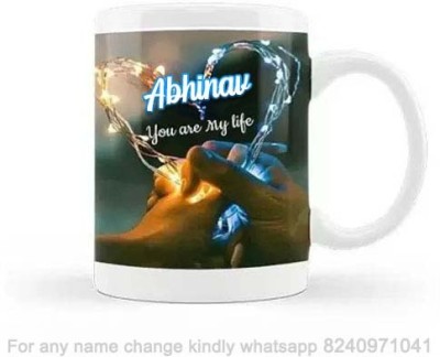 Exocticaa Romantic Gift for Abhinav Love theme Message 101 Ceramic Coffee Mug(325 ml)