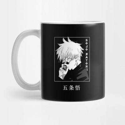 craft maniacs GOJO SATORU BLK BOX ART PRINTED 330 ML BLACK MUG FOR JUJUTSU KAISEN LOVERS Ceramic Coffee Mug(350 ml)