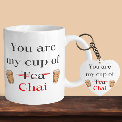 VM MALL 101_You Are My Cup Of Chai R-H Ceramic Coffee Mug(330 ml)