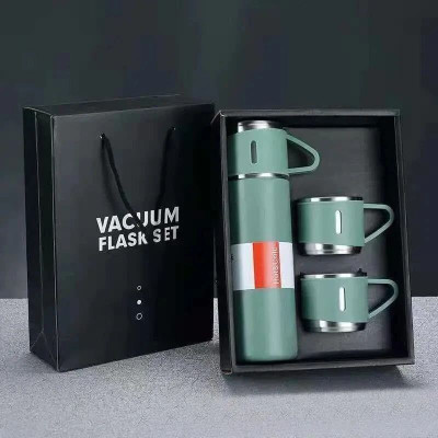 duas Insulated Double Wall Stainless Steel 500ml Tea Coffee Thermal Flask With 2 Cups Stainless Steel Coffee Mug(500 ml)