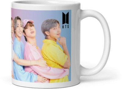 HK CREATIONS BTS Music Band Design Ideal Gift for K-Pop Fans Durable Ceramic Printed Ceramic Coffee Mug(350 ml)