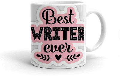 Clapcart Best Writer Ever Designer Printed Ceramic Coffee Mug(325 ml)