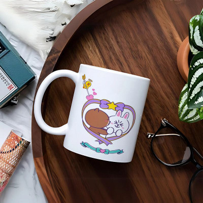 FLEXERSTYLE Coffee Cup Birthday Bubu Dudu Printed Tea Milk for WifeM_124 Ceramic Coffee Mug(325 ml, Pack of 2)