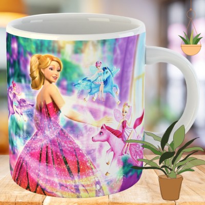 BuyersCue Adorable Barbie Doll Design - A Must-Have for Fans Ceramic Coffee Mug(325 ml)