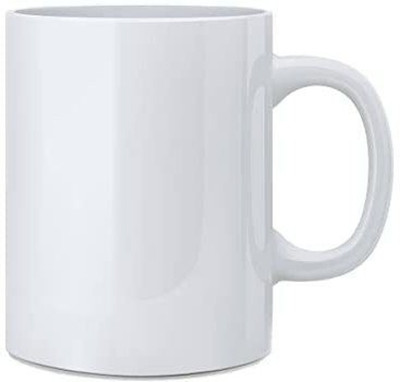 Convay lossy Finish Microwave Safe Ceramic Coffee Tea Milk Royal Plain White 350ml Ceramic Coffee Mug(330 ml)