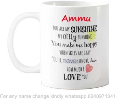 Exocticaa Romantic Gift for Ammu Love theme Message 071 Ceramic Coffee Mug(325 ml)